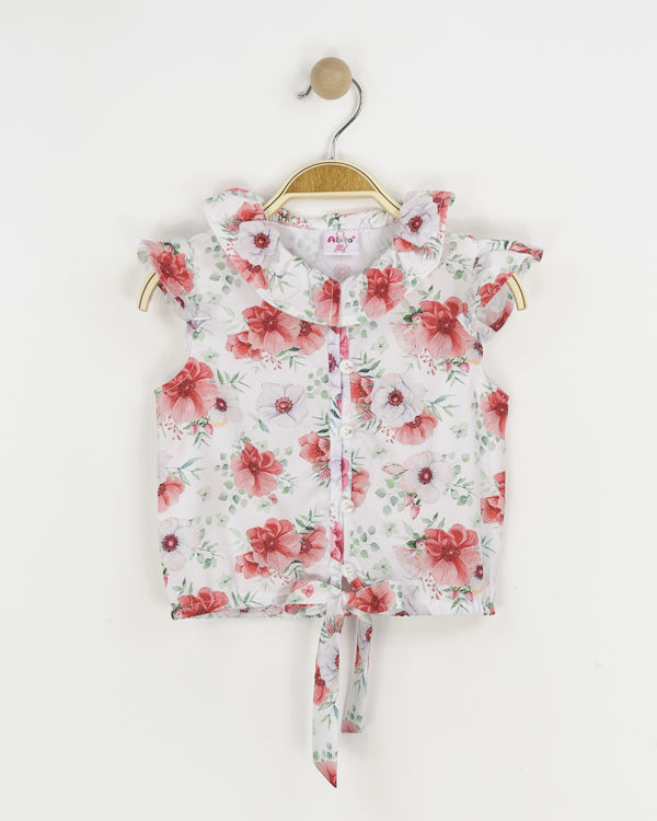 Picture of JH4232-GIRLS SHIRT SILKY FEEL WITH FLOWER PATTERN